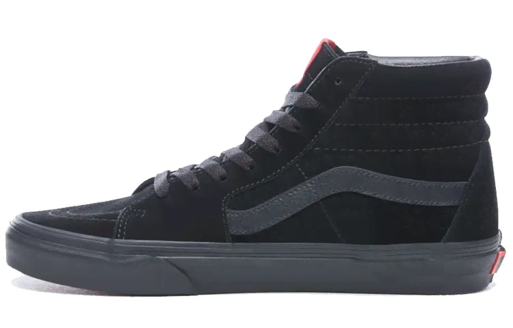 Vans SK8 black fabric-wrapped high-top sneakers for men and women the same style Black samurai