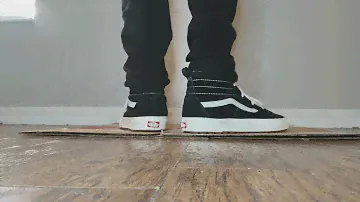 Vans SK8 HI MTE 1 BLACK WHITE ON FEET