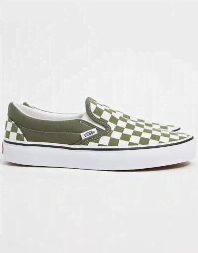 Зелено-белые кеды-слипоны в шахматную клетку Vans Classic-Фиолетовый 10255870 (lpn6663797)
