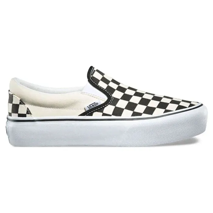 Слипоны Vans Classic Slip-On Checkerboard Platform бежевые