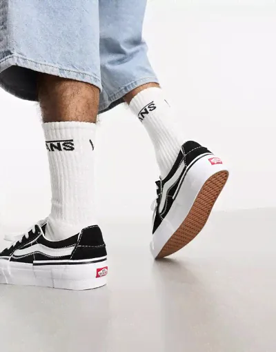 Кроссовки Vans Sk8-low Reconstruct, черный, белый 131864743 | black (lpn22996522)-0