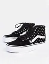 Черно-белые замшевые высокие кеды на платформе в горошек Vans UA SК8-Черный