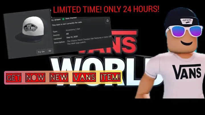 Tutorial How to Get New Vans White-Black Classic Patch Trucker Hat! []LIMITED TIME[] (ROBLOX)