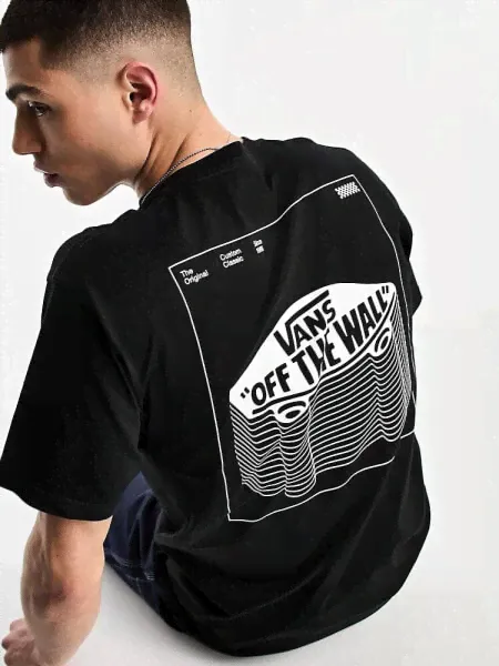Футболка Vans с принтом скейтборда, черного цвета-0