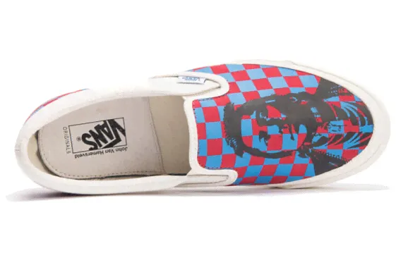 John Van Hamersveld x Vans slip-on 联名款 棋盘格 人物头像 一脚蹬 低帮 板鞋 男女同款 红蓝 / Кроссовки Vans John Van VN000UDFQLT-2