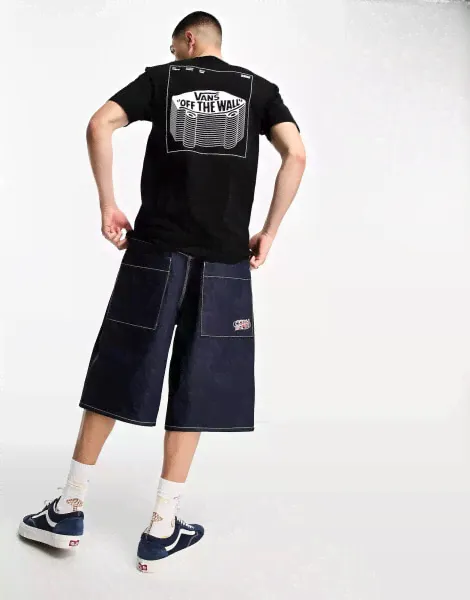 Футболка Vans с принтом скейтборда, черного цвета-4